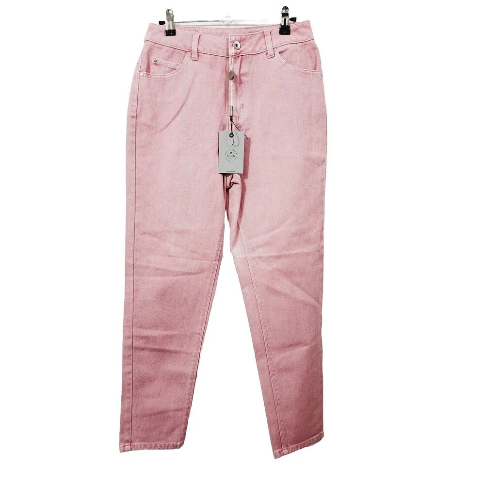 Vero Moda High Rise Premium Denim Relaxed Mom Jeans Size W29 L32 Pink Barbie